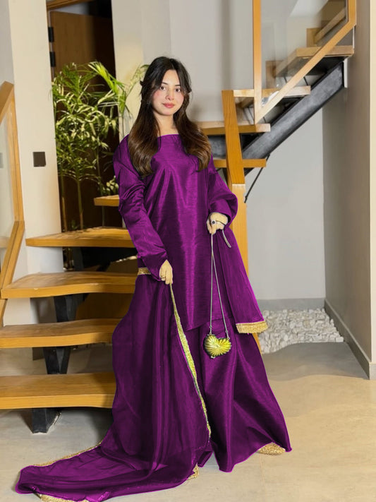 Gulnaar – 3PC Flare Sharara Set