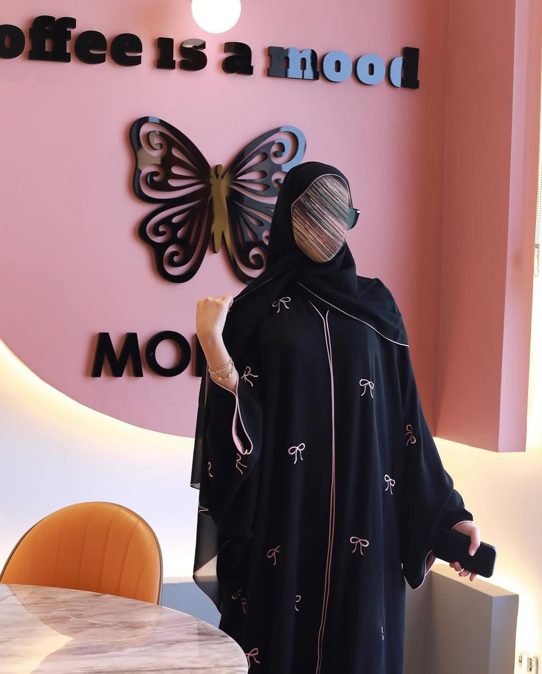 Bow Abaya with Stroller – 2PC