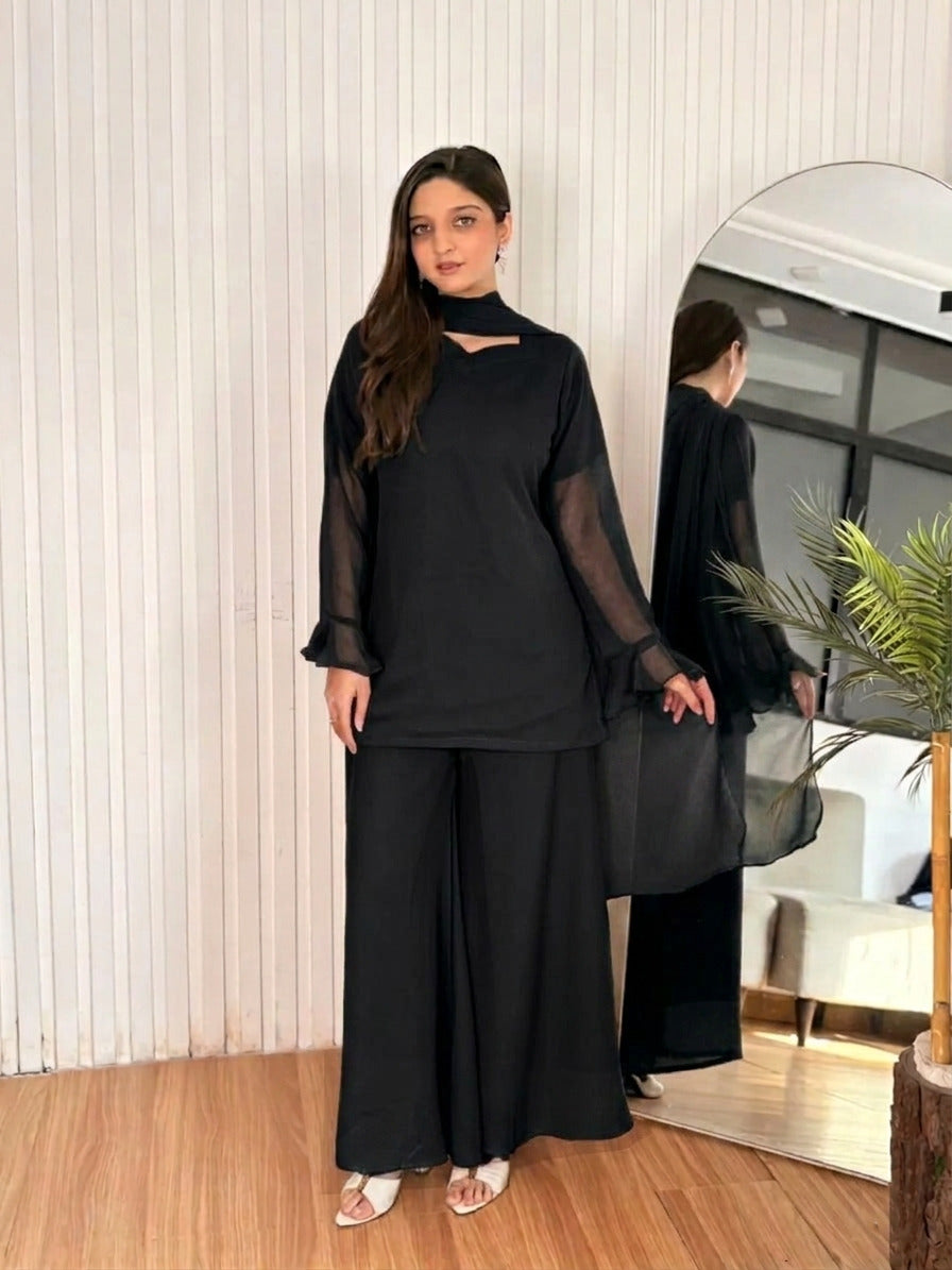 Ayla – 3Pc China Chiffon Palazzo Set
