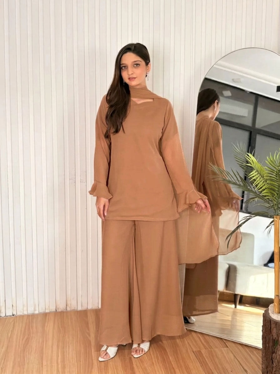 Ayla – 3Pc China Chiffon Palazzo Set