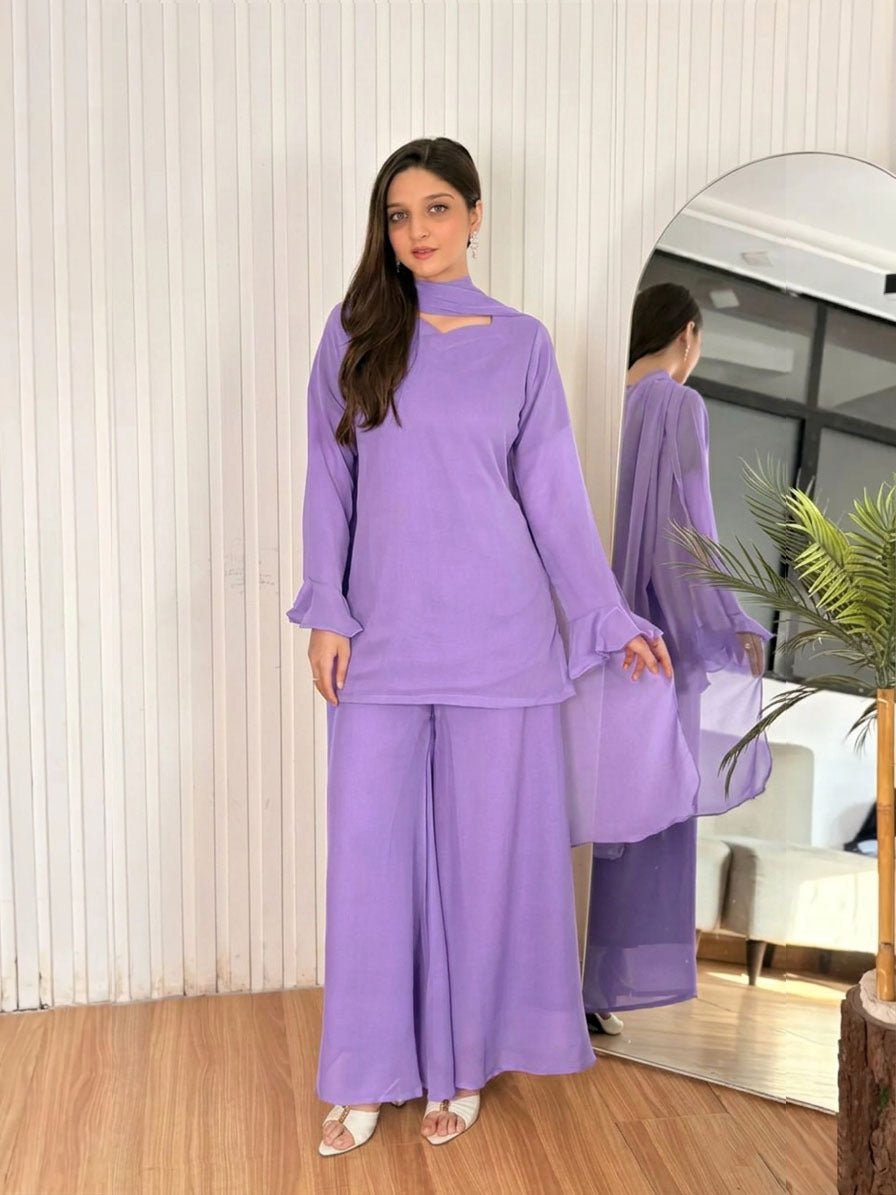Ayla – 3Pc China Chiffon Palazzo Set