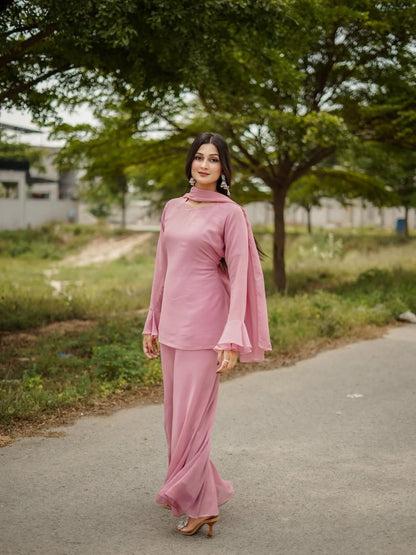Ayla – 3Pc China Chiffon Palazzo Set