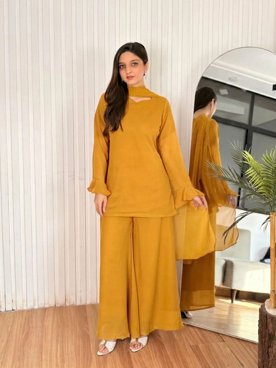 Ayla – 3Pc China Chiffon Palazzo Set