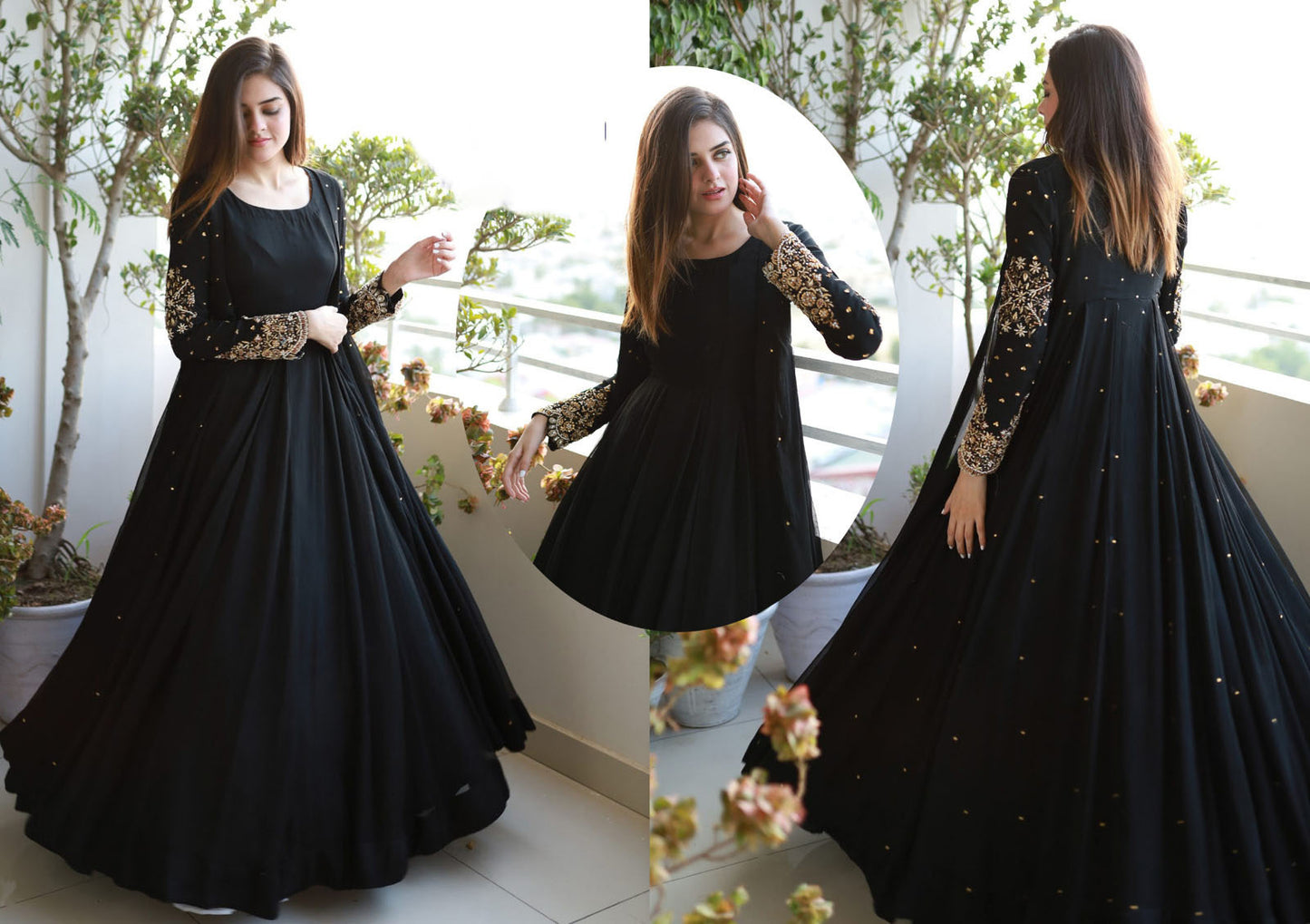 Pearl Embroidered Maxi 3PC