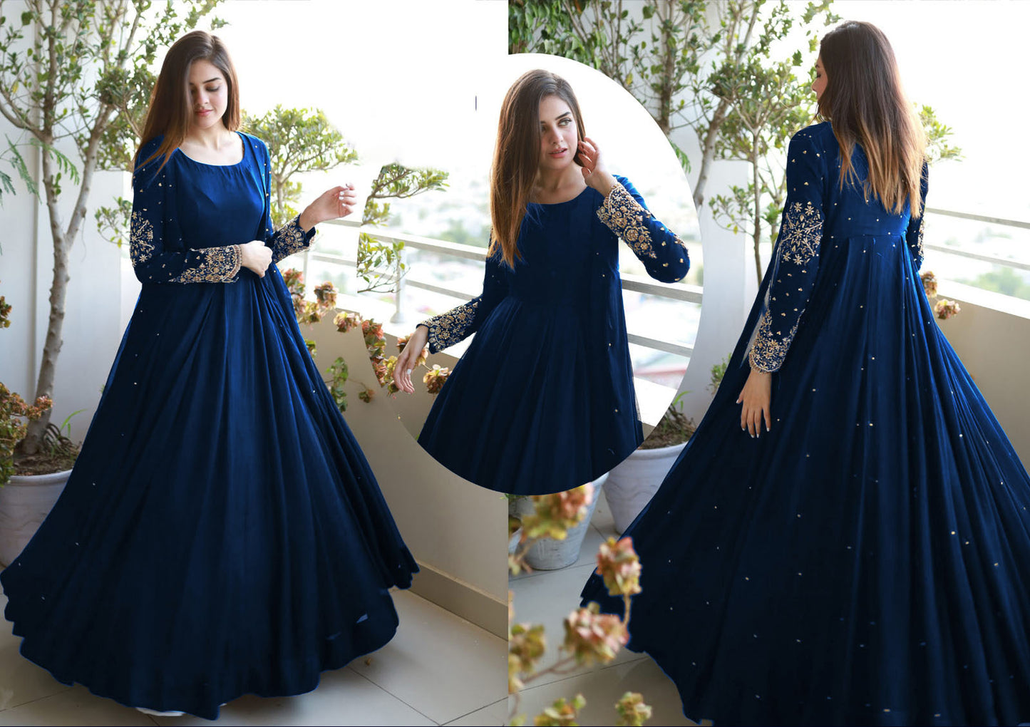 Pearl Embroidered Maxi 3PC