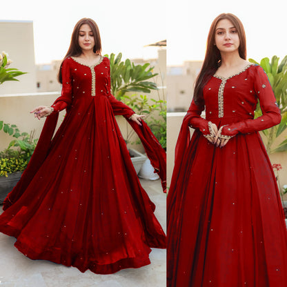 Mahnoor – Pearl Embroidered Maxi 3PC