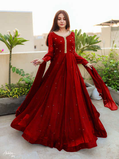 Mahnoor – Pearl Embroidered Maxi 3PC
