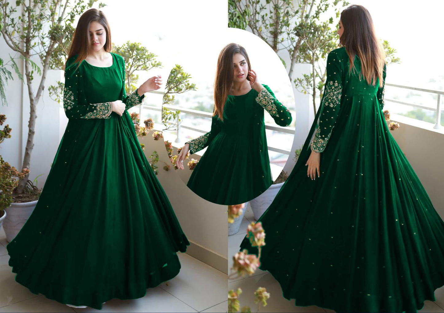 Pearl Embroidered Maxi 3PC