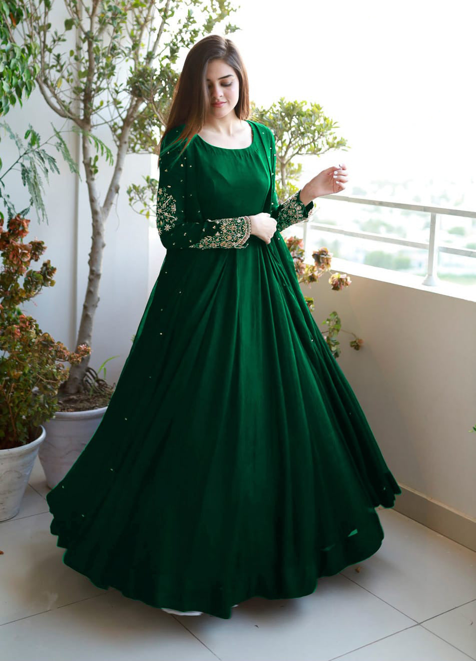 Pearl Embroidered Maxi 3PC