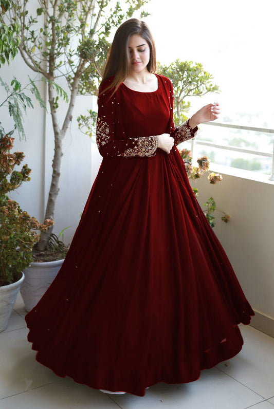 Pearl Embroidered Maxi 3PC