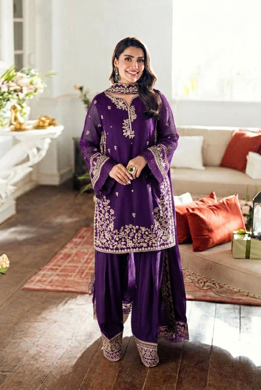 Aiza - Embroidered Farshi Shalwar 3PC