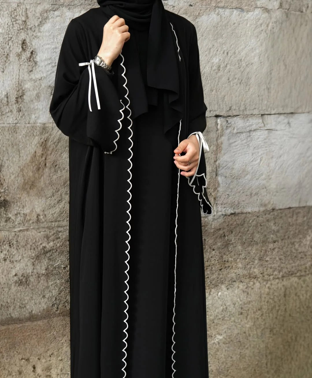 Ribbon Abaya with Stroller