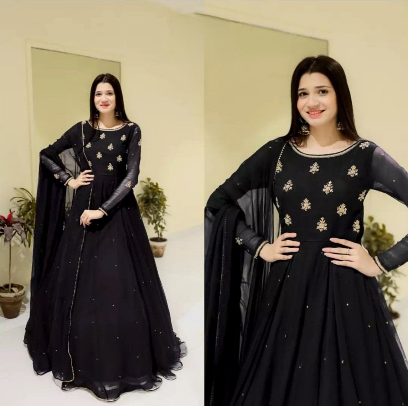 Saba – Pearl Lace Chiffon Maxi 3PC