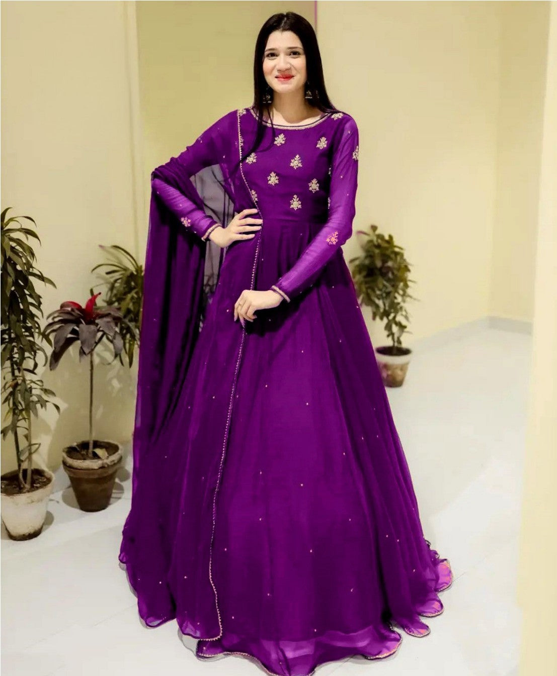 Saba – Pearl Lace Chiffon Maxi 3PC