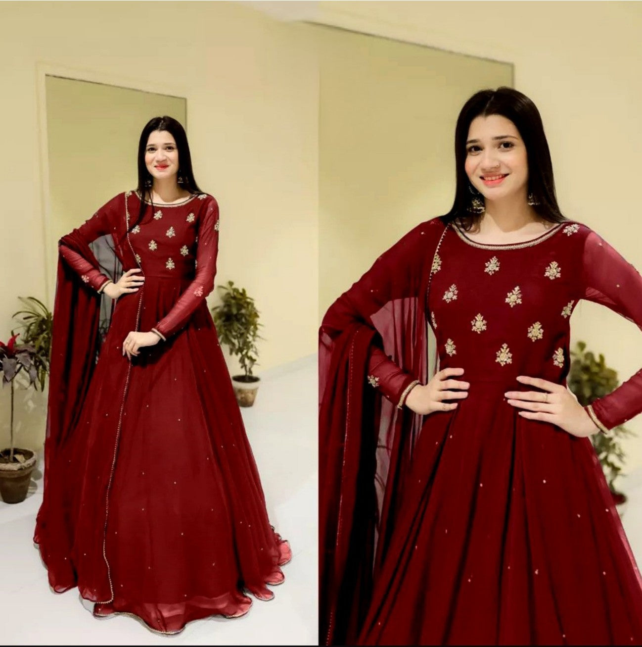 Saba – Pearl Lace Chiffon Maxi 3PC