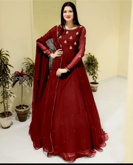 Saba – Pearl Lace Chiffon Maxi 3PC