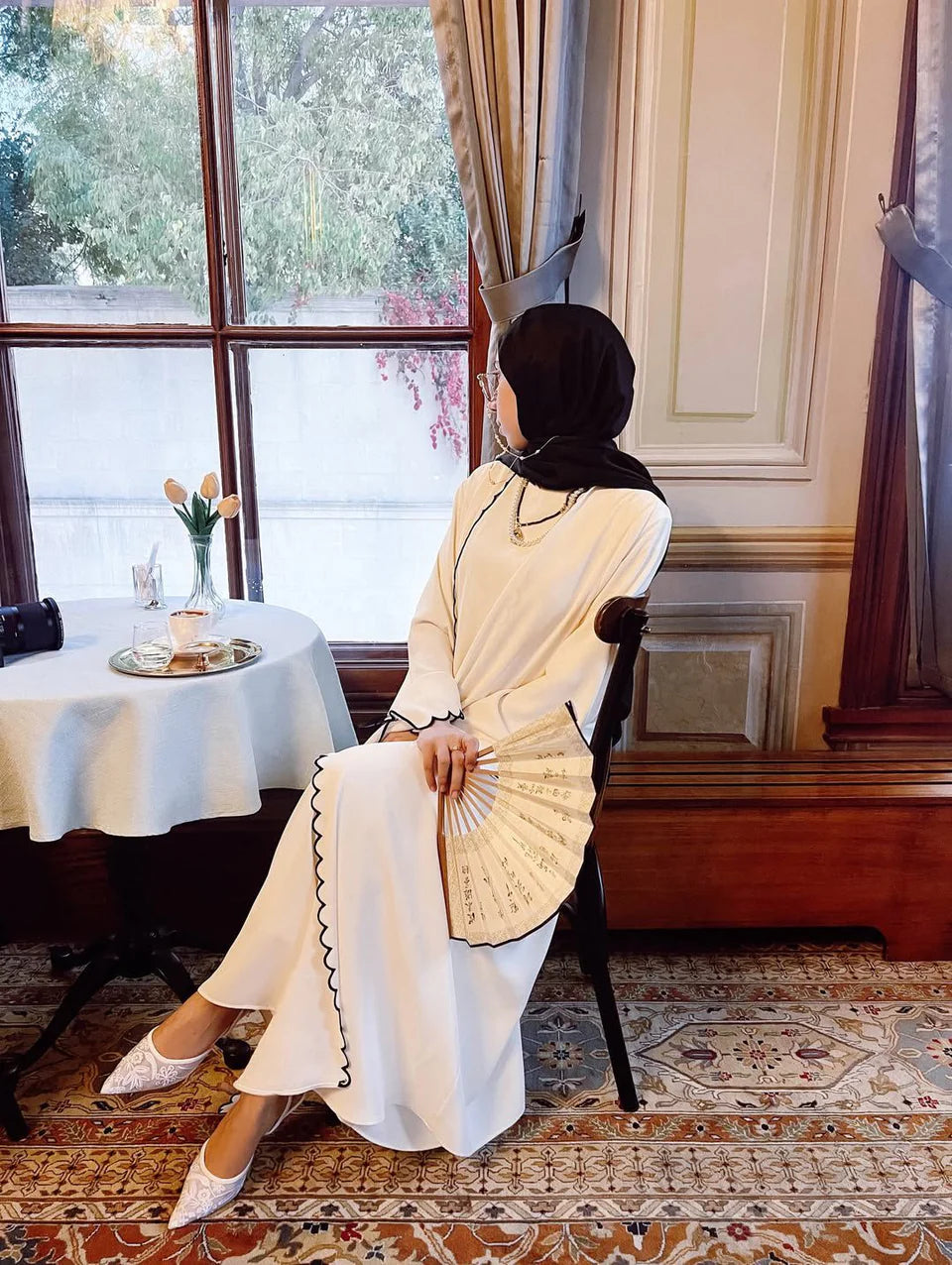 Ribbon Abaya with Stroller