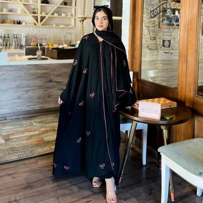 Bow Abaya with Stroller – 2PC