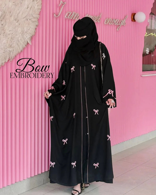 Bow Abaya with Stroller – 2PC