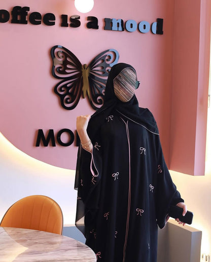 Bow Abaya with Stroller – 2PC