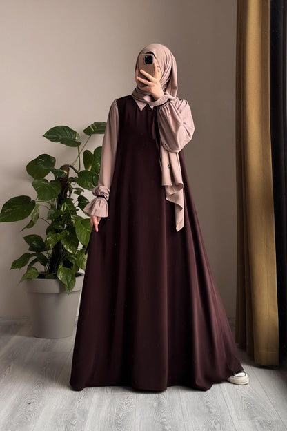 Collar Abaya with Belt & Stroller